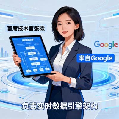 首席技术官张薇，来自Google，负责实时数据引擎架构
